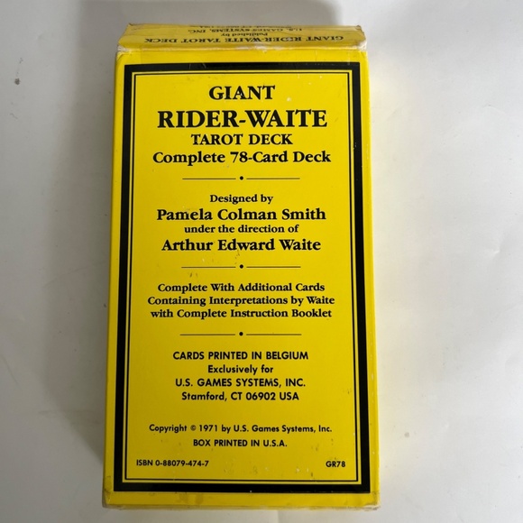 Vintage The Rider Waite Giant Tarot Card 78 Deck 1971 Original The Sun 7" x  4" - Picture 5 of 7
